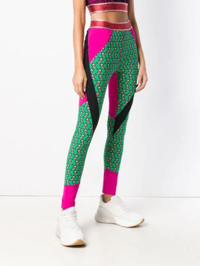 Shop Etro Paisley Print Leggings In Green