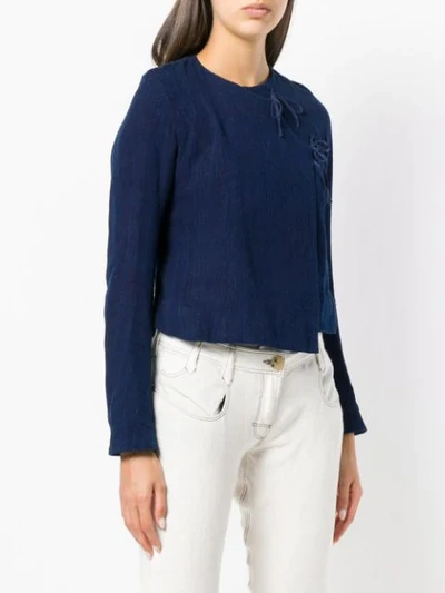 Shop Atelier Bâba Handwoven Fitted Jacket In Blue