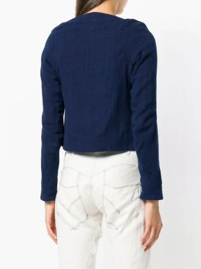 Shop Atelier Bâba Handwoven Fitted Jacket In Blue