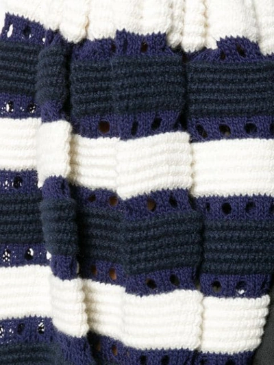 Shop Self-portrait Puff Sleeve Sweater - Blue