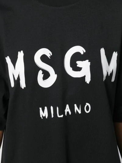 MSGM PRINTED LOGO T-SHIRT DRESS - 黑色