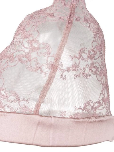 Shop Fleur Of England Antoinette Embroidered Boudoir Bra In Pink