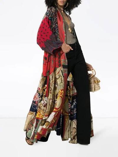 Shop Rianna + Nina 'volant' Kimono Aus Seide - Multicoloured