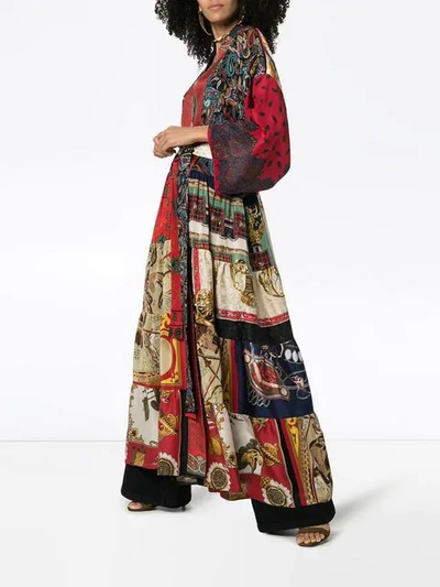 Shop Rianna + Nina 'volant' Kimono Aus Seide - Multicoloured