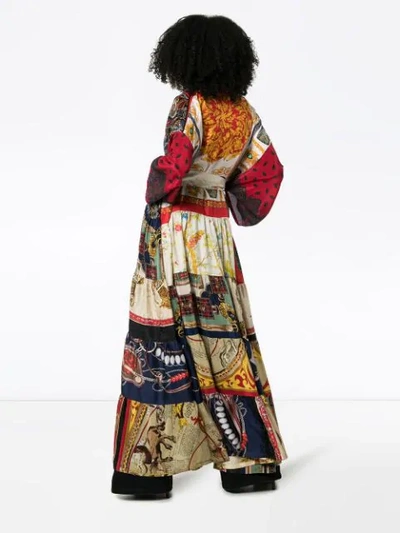 Shop Rianna + Nina 'volant' Kimono Aus Seide - Multicoloured