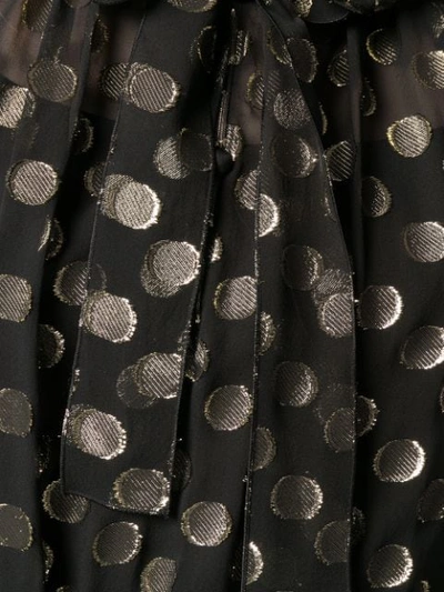 Shop Dolce & Gabbana Metallic Polka Dot Blouse In Black