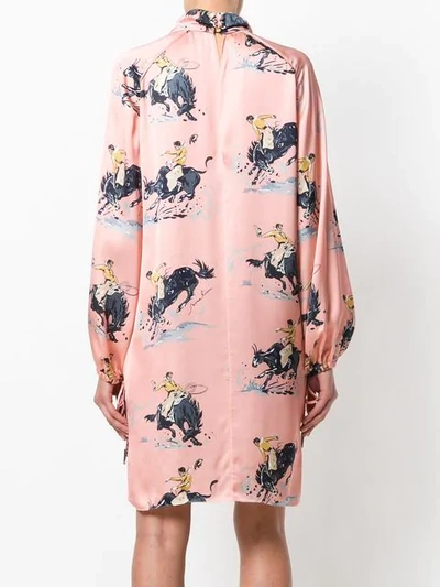 Shop Nina Ricci Printed Robe Dress In Pink