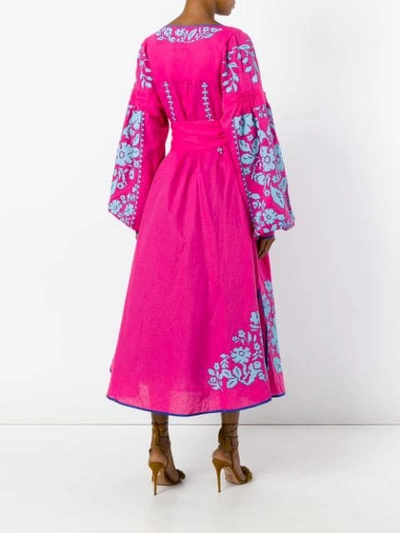 Shop Yuliya Magdych 'porcelain Bouquet' Dress In Pink