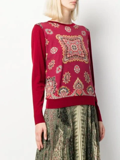 Shop Etro Bandana Pattern Knitted Top In Red