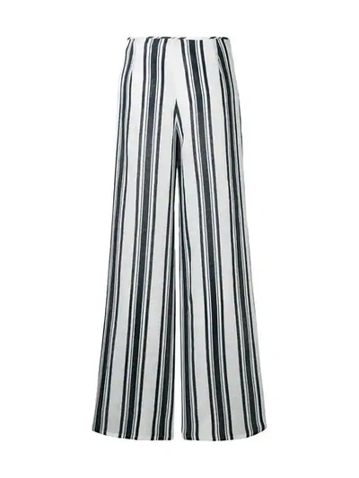 Shop Tory Burch Awning Stripe Flared Trousers In Blue