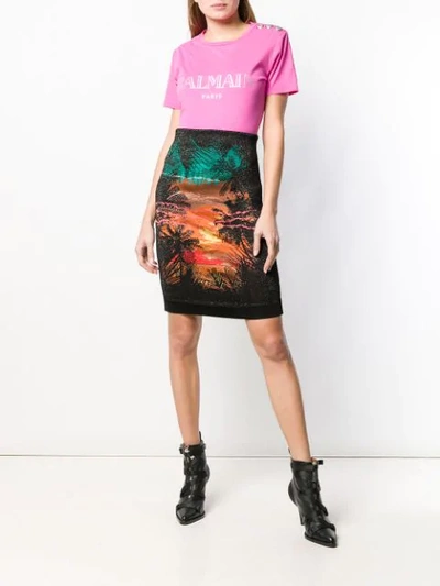 Shop Balmain Sunset Skirt In Black
