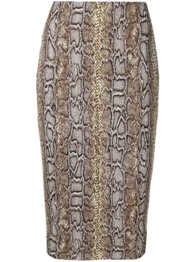 Shop Victoria Beckham Pencil Skirt In Brown