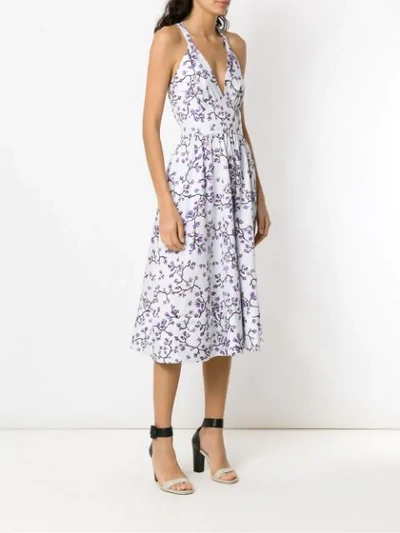 Shop Andrea Marques Printed Midi Dress In White