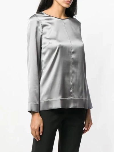 Shop Peserico Satin Blouse - Grey