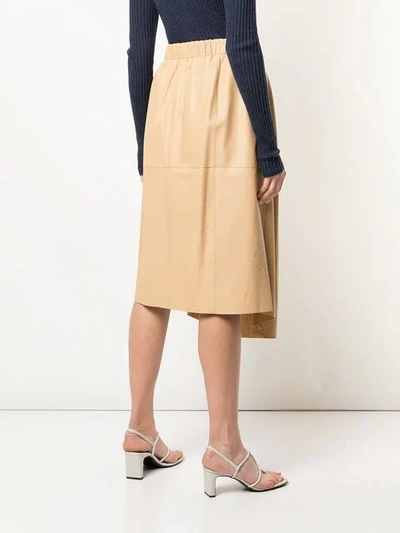 Shop Vince Drape Panel Skirt In Neutrals