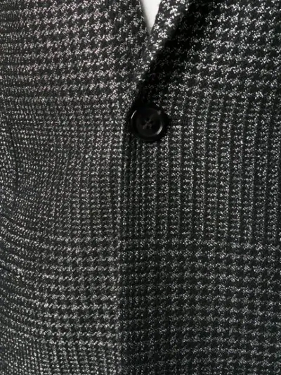 Shop Saint Laurent Houndstooth Single-breasted Blazer In Black
