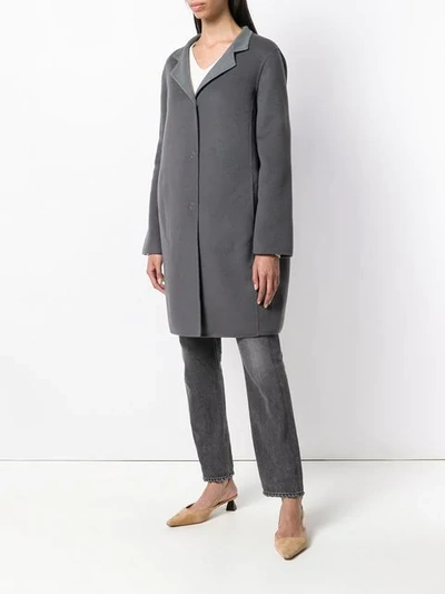 Shop Manzoni 24 Mink Fur Fitted Coat In Grey