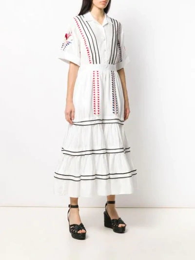 Shop Temperley London Cherry Blossom Tiered Dress In White