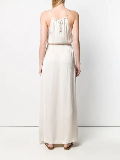 Shop Peserico Bow Tie Maxi Dress In White