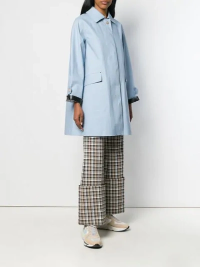 Shop Mackintosh Placid Blue Bonded Cotton Coat Lr-094