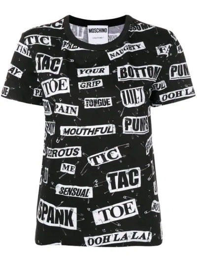 Shop Moschino Printed T In Black