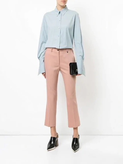 Shop Jil Sander Cropped Tailored Trousers In Pink