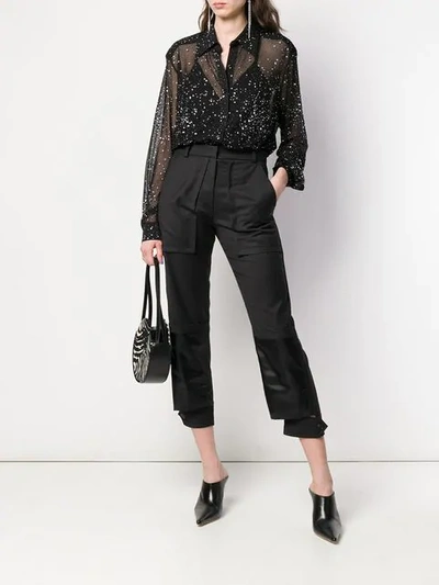 GIVENCHY CRYSTAL STUDDED KNIT SHIRT - 黑色