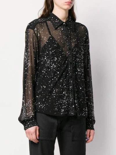Shop Givenchy Embellished Knit Shirt In Black