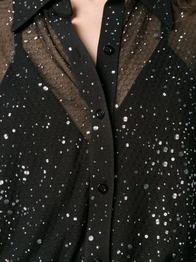 GIVENCHY CRYSTAL STUDDED KNIT SHIRT - 黑色