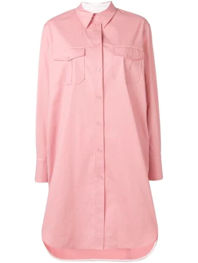 Shop Calvin Klein Oversized Shirt Dress In Pink