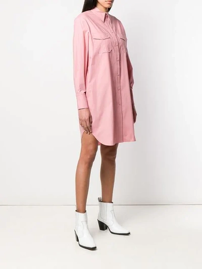 Shop Calvin Klein Oversized Shirt Dress In Pink