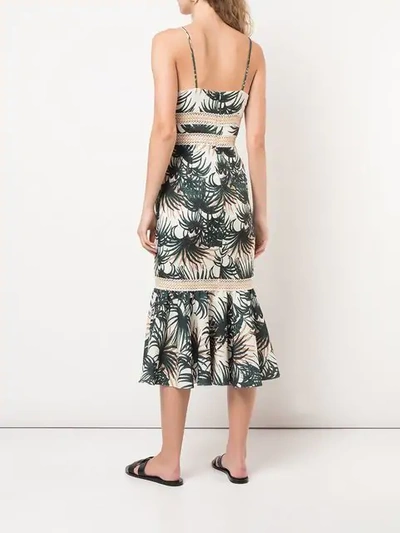 Shop Patbo Palm Print Midi Dress In Neutrals