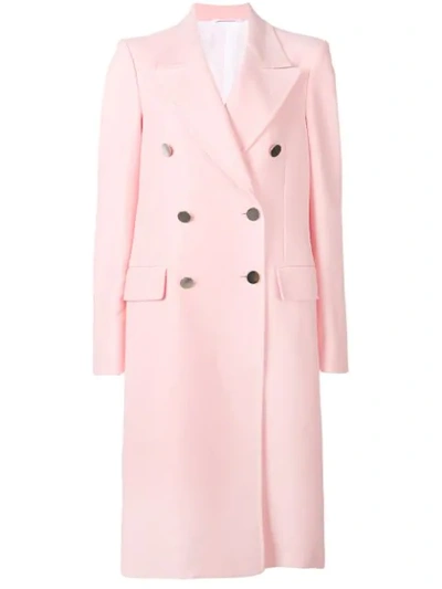 Shop Calvin Klein 205w39nyc Double-breasted Fitted Coat In 693 Cherry Blossom