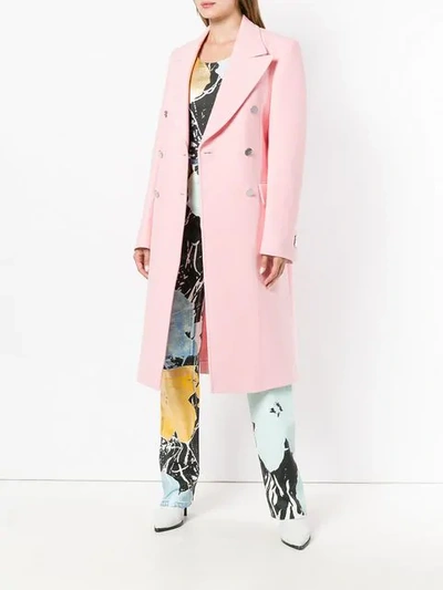 Shop Calvin Klein 205w39nyc Double-breasted Fitted Coat In 693 Cherry Blossom