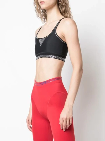 Shop Adam Selman Sport Crystal Core Sports Bra In Black