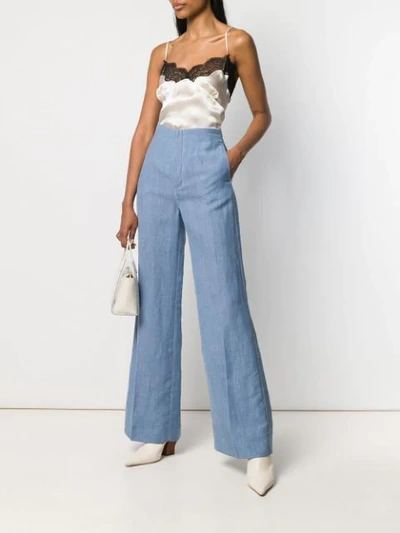 Shop Joseph Flared Trousers In Blue