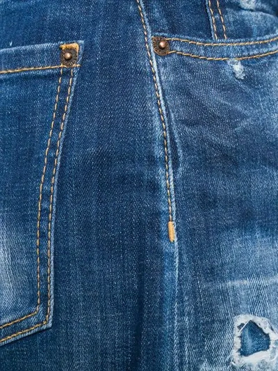 Shop Dsquared2 Tapered-jeans Mit Hohem Bund In Blue