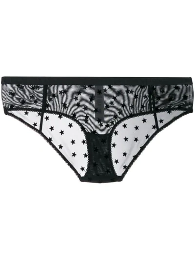 Shop Stella Mccartney Star Embroidered Briefs In 001 Black