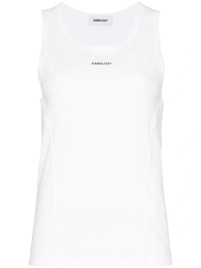 Shop Ambush Waves Logo Print Vest Top In White