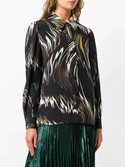 Shop Givenchy Wave Print Shirt In Black