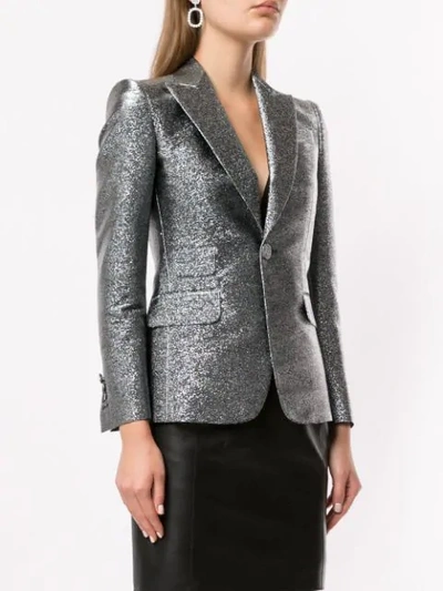Shop Dsquared2 Metallic Threading Fitted Blazer