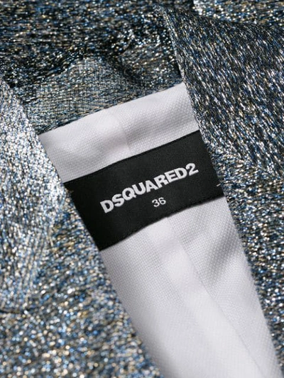 Shop Dsquared2 Metallic Threading Fitted Blazer