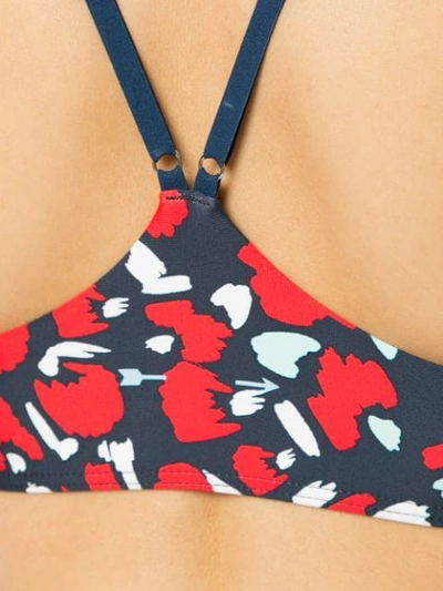 Shop The Upside Print Racerback Sports Bra In Multicolour