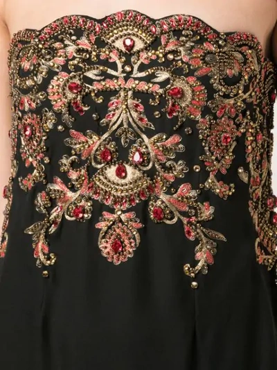 Shop Oscar De La Renta Strapless Gown With Beading Embroidery In Black