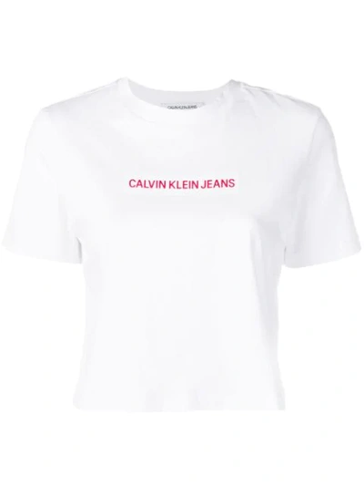 CALVIN KLEIN JEANS LOGO T恤 - 白色