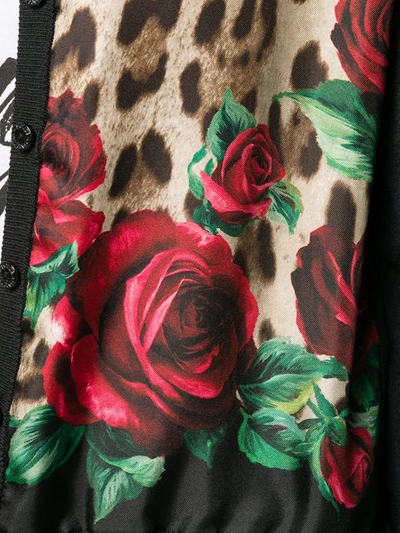 Shop Dolce & Gabbana Rose Leopard Print Cardigan In Neutrals