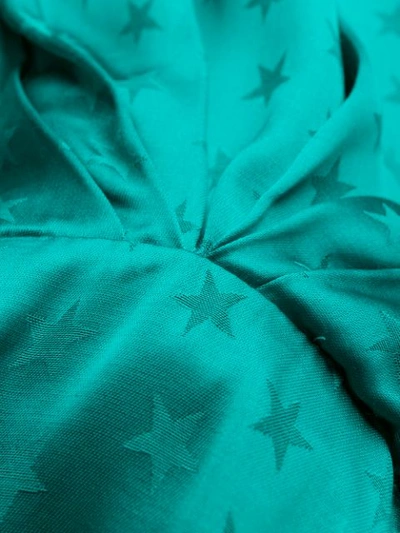 Shop Attico Star Print Draped Mini Dress In Green