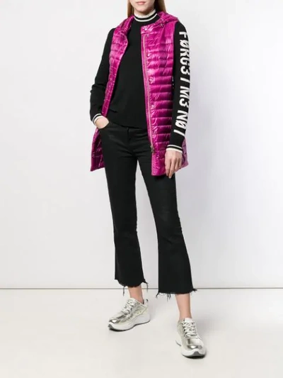 Shop Herno Hooded Zipped Gilet In Pink