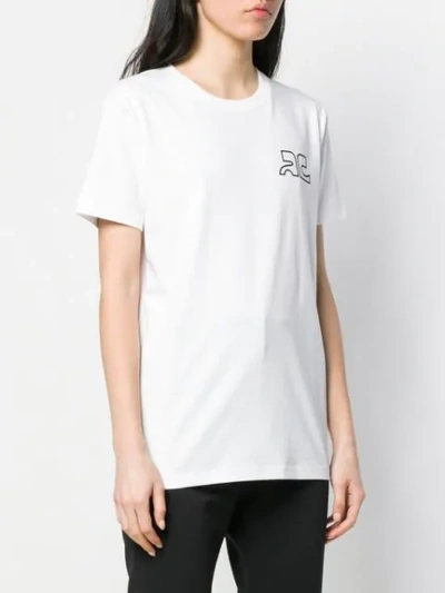 Shop Courrèges Logo T-shirt In White