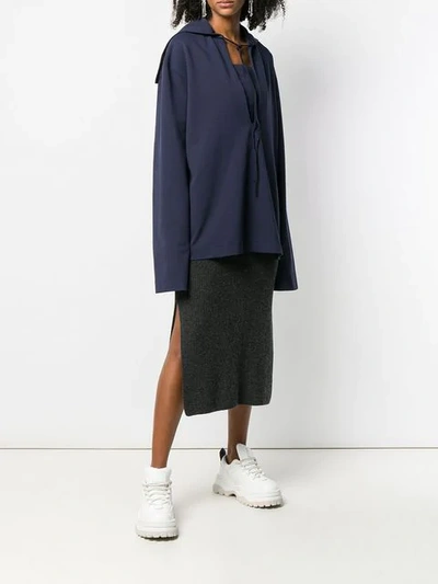 Shop Mm6 Maison Margiela Oversized Knitted Top In Blue